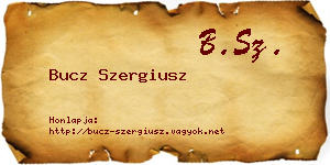 Bucz Szergiusz névjegykártya